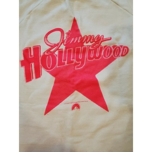 Vintage Jimmy Hollywood Blockbuster Video Crewneck Sweater White Size L Hanes - Picture 2 of 8